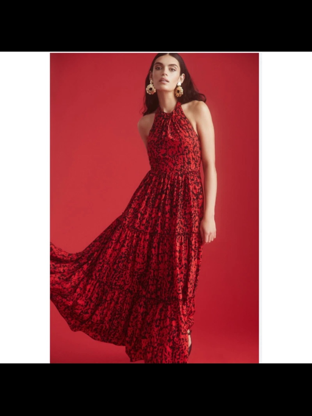 NWT Anthropologie Payal Jain Halter Dress Maxi boho maxi tier $250 rare summer